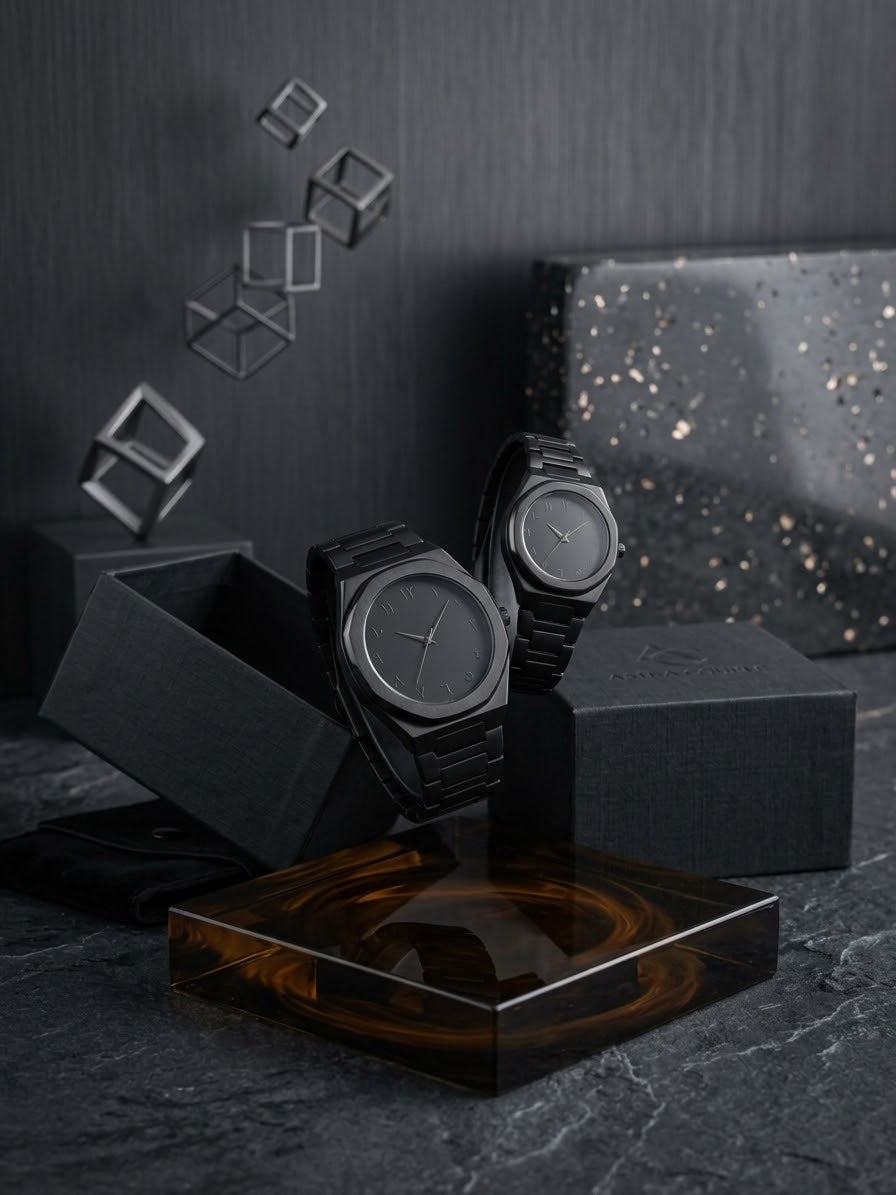 🖤 Black Couple Watches SeT