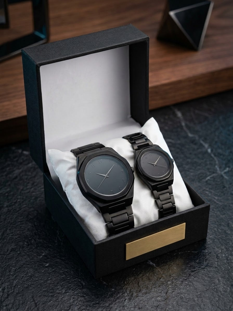 🖤 Black Couple Watches SeT